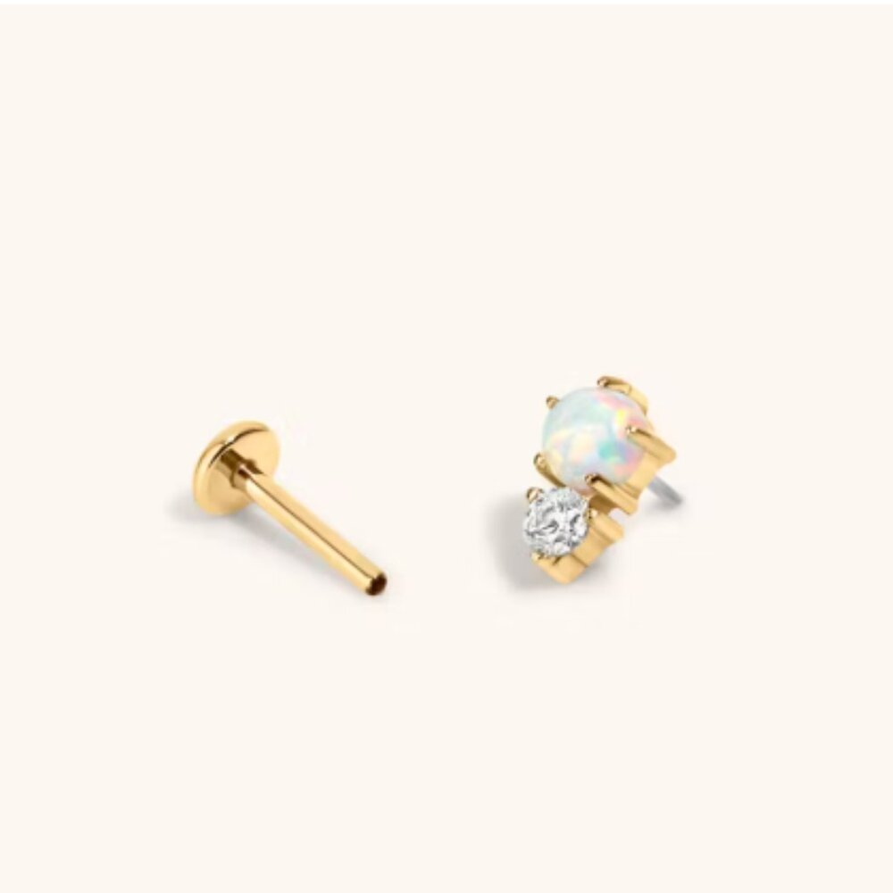 Maison Miru Wish and Hope Opal Nap Earring 18K Yellow Gold Plated - Picture 3 of 4